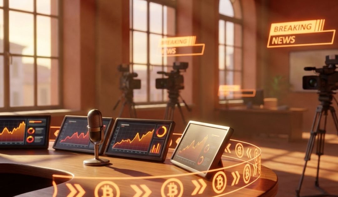 Bitcoin acquistabile in ChatGPT tramite MoonPay: schermo di una redazione digitale con notizie crypto in tempo reale