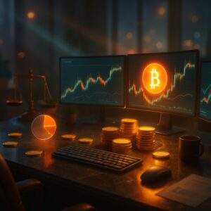 Grafico Bitcoin con pressioni macro: Fed hawkish, deflussi ETF e investimenti AI — analisi Deutsche Bank giugno 2026